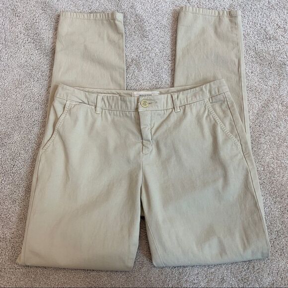 WEEKEND MaxMara Audrey Slim Leg Chinos Beige Sz 8 - Picture 3 of 12
